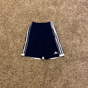 Blue and white adidas shorts